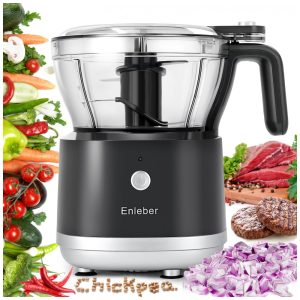 Processador de Alimentos Elétrico Enleber Preto 1L 200W 110V
