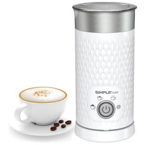 Espumador de Leite SIMPLETASTE Vaporizador Elétrico 4 em 1 Aquecedor de Leite para Latte e Cappuccino Automático para Leite Quente e Frio