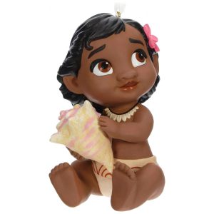Enfeite Natalino Hallmark Keepsake Disney Moana Bebê com Concha Porcelana 76x105x76 cm