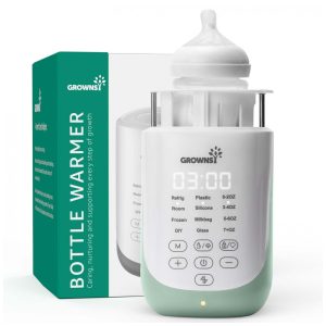 Aquecedor de Mamadeira GROWNSY Nutri Bottle com Recurso AutoLift Inovador Aquecimento Rápido 10 em 1 com Luz Noturna Preserva os Nutrientes do Leite