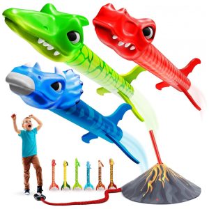 Lançador de Foguete de Dinossauro para Crianças Brinquedos para Crianças ao Ar Livre Ninja Blast