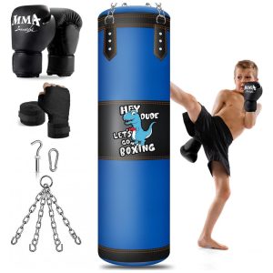 YORWHIN Kit de Boxe Infantil com Saco de Pancadas 82cm Luvas 170g e Acessórios - Treinamento Boxe Muay Thai e Artes Marciais