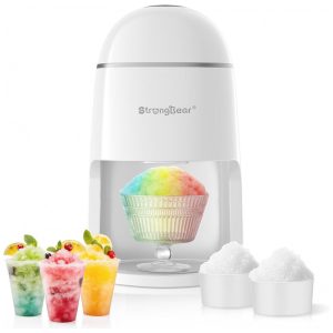 Máquina de Raspadinha StrongBear Snow Cone Picadora de Gelo Elétrica Fabricante de Raspadinhas para Casa e Festas de Verão