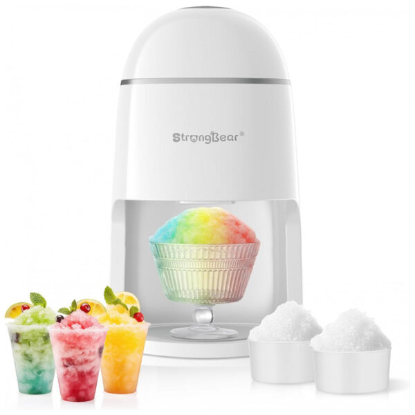 Máquina de Raspadinha StrongBear Snow Cone, Picadora de Gelo Elétrica, Fabricante de Raspadinhas para Casa e Festas de Verão,