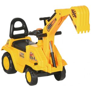 Escavadeira Infantil de Tração com Buzina para Crianças com 3 Anos ou Mais Amarelo