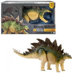 Stegosaurus Jurassic World Hammond Collection Mattel dinossauro articulado grande com cauda flexível e olhos em acabamento vítreo