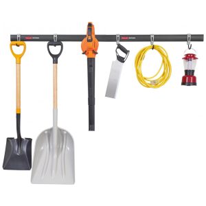 Kit de Ganchos Organizadores para Garagem com 1 Trilho e 7 Ganchos Rubbermaid