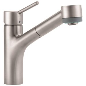 Torneira Cozinha com Alça Única e Pulverizador Removível Aço Inoxidável hansgrohe Talis S 06462860