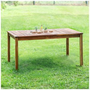Mesa infantil externa Guidecraft Acadia Natural em madeira acácia 122cm