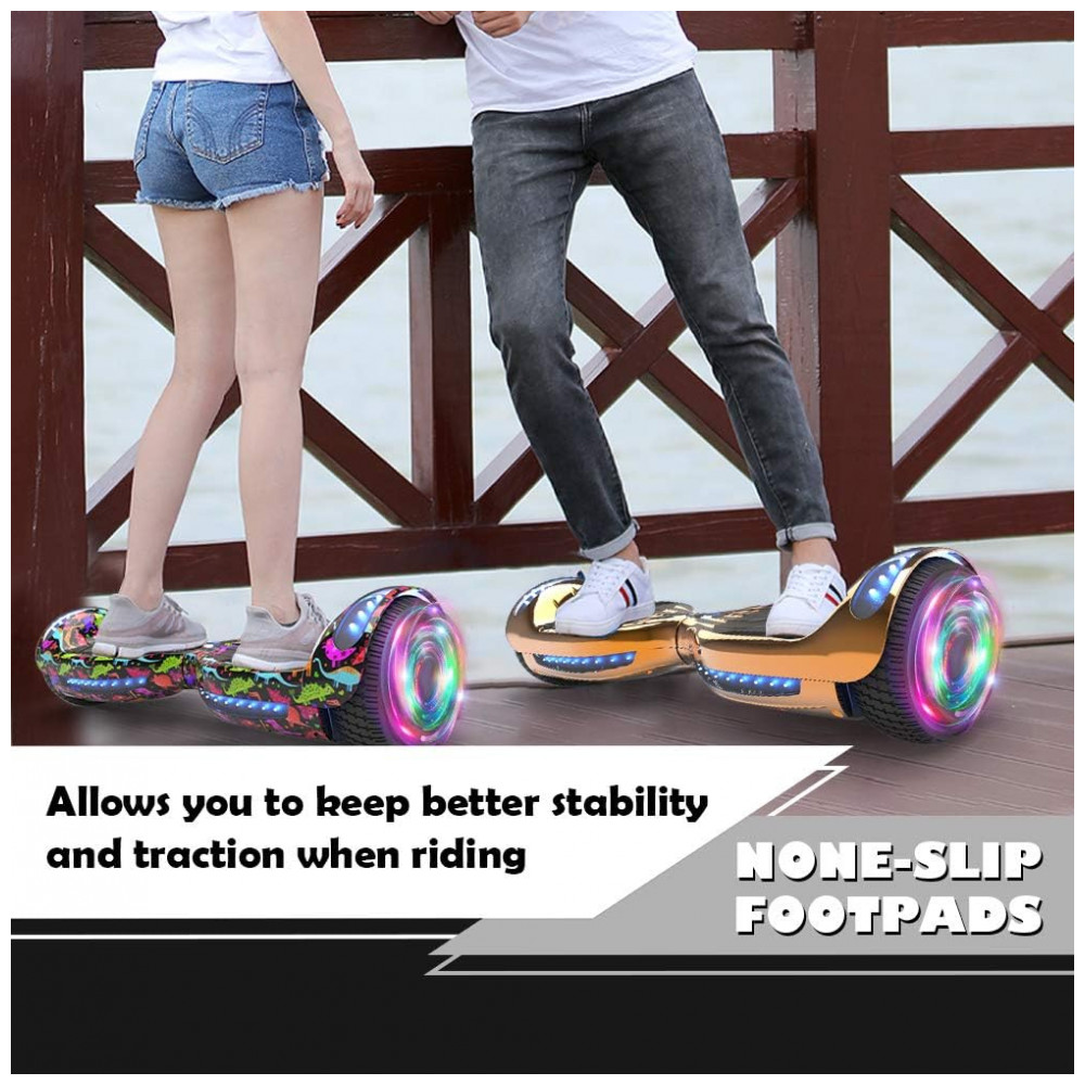 Hoverboard HOVERSTAR HS2.01 Bluetooth Flash Wheel com Rodas LED – Revestido Dinossauro - Imagem 6