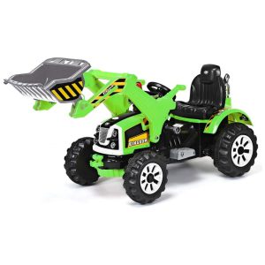 Trator e Escavadeira Elétrica Infantil a Bateria 12V com Buzina e 2 Velocidades Costzon Verde