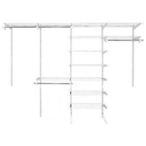 Kit Closet Aramado com Prateleiras Expansíveis e Hastes Telescópicas Personalizável Rubbermaid Branco