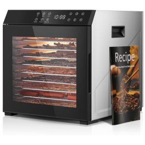 Desidratador de alimentos para carne seca 1000W. 10 bandejas com grande espaço de secagem de 275 metros controle de