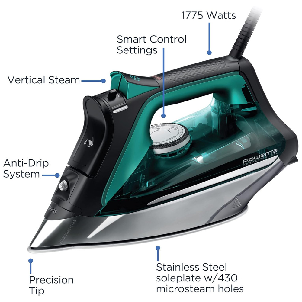 Rowenta DW8360U1 Ferro de Passar a Vapor c Desligamento Automático 1775W 110W Preto - Imagem 6