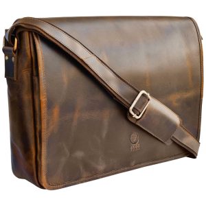 Bolsa Pasta de Couro para Laptop Vintage RUSTIC TOWN SFR151104ADN Marrom