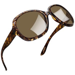 Óculos de Sol Feminino com Proteção UV Joopin B16 Cristal Marrom