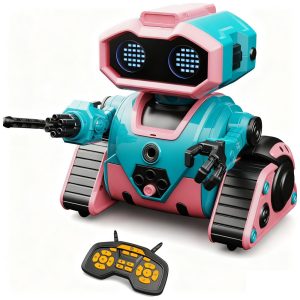 Robô de controle remoto DWIRCTOYS recarregável com programação luzes e música K103