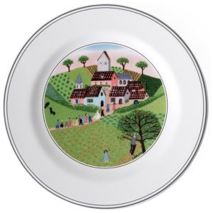 Prato para Salada ou Aperitivo de 17 cm Mais Elegância em Sua Mesa com Estilo Clássico Formato Redondo e Material de Porcelana Villeroy Boch Branco Colorido