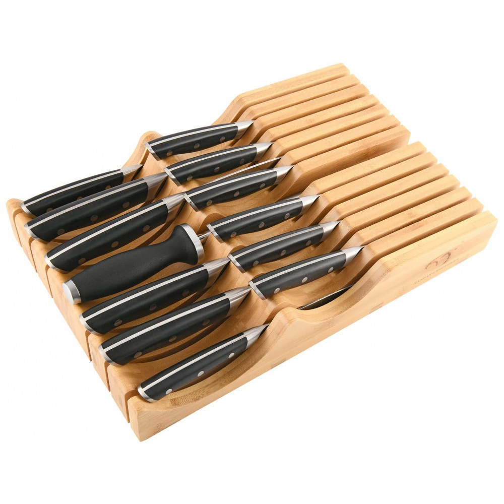 Conjunto de Facas NANFANG BROTHERS em Aço Inoxidável com Bloco de Bancada 14 Peças Preto - Imagem 8
