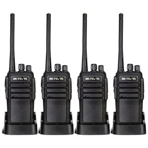 Rádio Comunicador Walkie Talkie Retevis RT21 para Adultos Rádio Bidirecional de Longo Alcance Recarregáveis Portátil FRS Durável(4 Unidades).