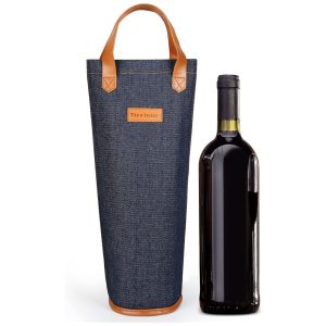 Bolsa Térmica para Vinho Tirrinia Portátil e Estilosa - Presente Ideal para Amantes de Vinho - Azul Escuro