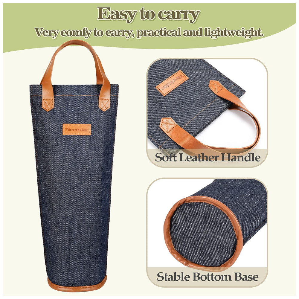 Bolsa Térmica para Vinho Tirrinia Portátil e Estilosa - Presente Ideal para Amantes de Vinho - Azul Escuro - Imagem 4