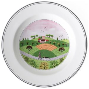 Prato para Sopa de 22 cm Elegância e Praticidade em Sua Mesa com Formato Redondo e Material de Porcelana Premium Villeroy Boch Branco Colorido