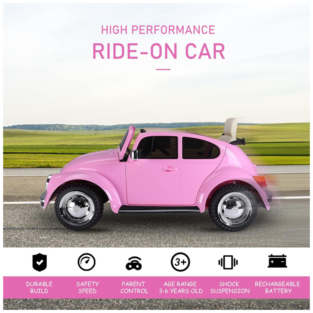 Aosom Carro Carrinho Elétrico 1 Assento 6V com Luzes de LED e Controle Remoto Rosa - Imagem 3