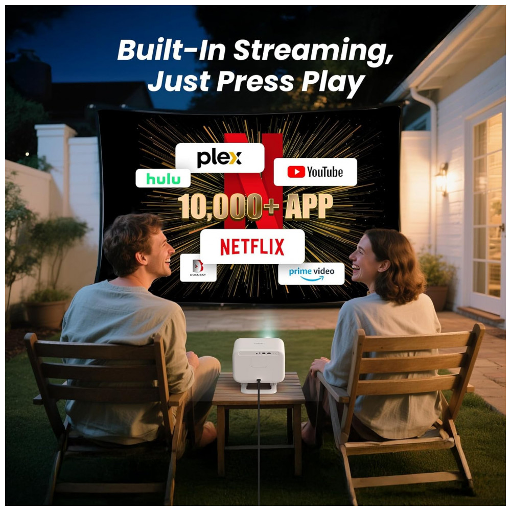 Projetor NetflixLicensed Sound by JBL Yaber L2 Plus com WiFi e Bluetooth, Projetor Nativo 1080P Suporte 4K, Foco Automático Correção Keystone, Apps In - Imagem 2