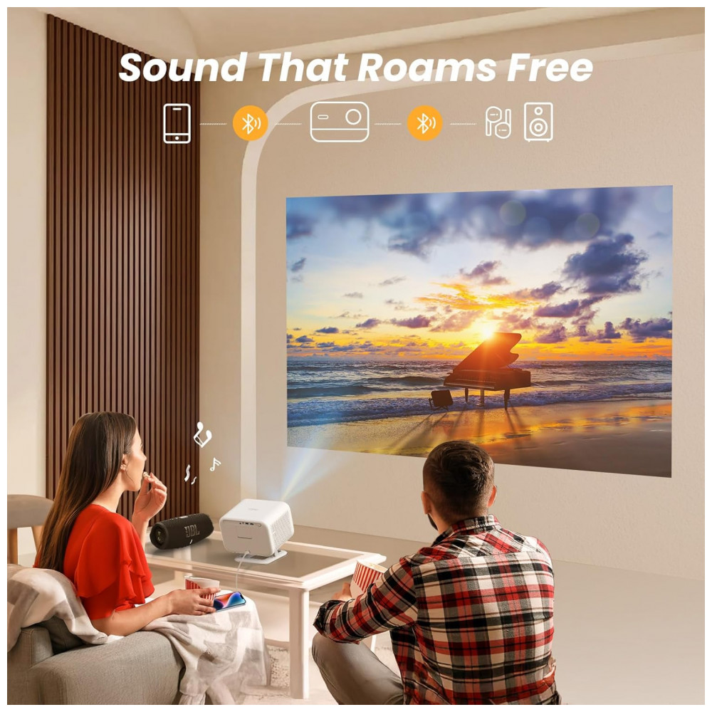Projetor NetflixLicensed Sound by JBL Yaber L2 Plus com WiFi e Bluetooth, Projetor Nativo 1080P Suporte 4K, Foco Automático Correção Keystone, Apps In - Imagem 6
