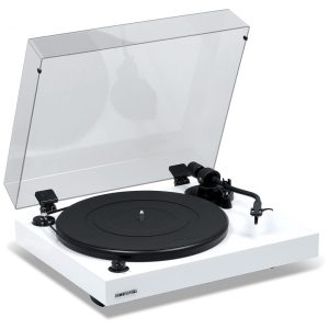 Toca Discos Retro com Cartucho Ortofon OM10 e Controle de Velocidade Fluance RT82 Branco