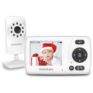 Babá Eletrônica HelloBaby com Câmera Áudio Visão Noturna e Modo VOX