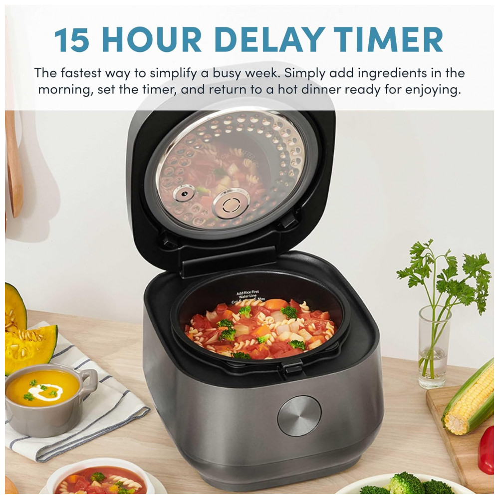 Panela de Arroz 3 Litros com Indução 360 e Multicooker 110V 850W AROMA ARC7606GR Cinza - Imagem 3