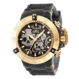 Relógio Masculino Invicta Subaqua Skull 50mm Dourado Preto ZG37327