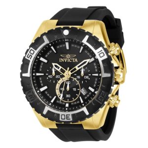 Relógio Masculino Aviator Invicta 37627 Preto e Dourado