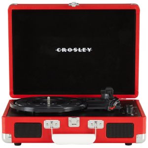 Toca Discos Vintage com 3 Velocidades Bluetooth e Alto Falante Embutido Crosley CR8005DPRE1 Vermelho
