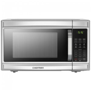 Forno micro-ondas de bancada 37L Chefman inox e preto 1000W digital 10 níveis de potência 6 menus automáticos 110V