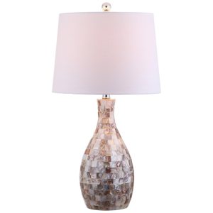 Abajur Luminária de Mesa Estilo Costeiro Contemporâneo com 67 cm de Altura para Quarto Sala de Estar e Escritório 110V 100W JONATHAN Y Bege