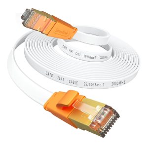 Cabo de Internet Cat8 6M Vel 40 Gbps 2000 MHz com Conector RJ45 SMOLINK Branco