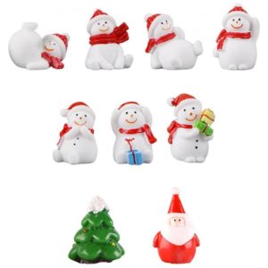 Enfeites de Natal Happyyami com Cenário de Neve em Resina para Artesanato e Decoração de Casa - Conjunto com 9 Peças