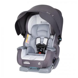 Cadeira de Bebê para Carro Conversível 4 em 1 com Dossel para Proteção Solar e Porta Copos Baby Trend Cover Cinza