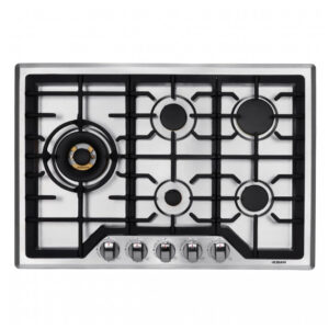 Cooktop a gás 5 queimadores Robam inox mesa em aço inox queimadores em latão grade de ferro fundido acendimento automático 110V