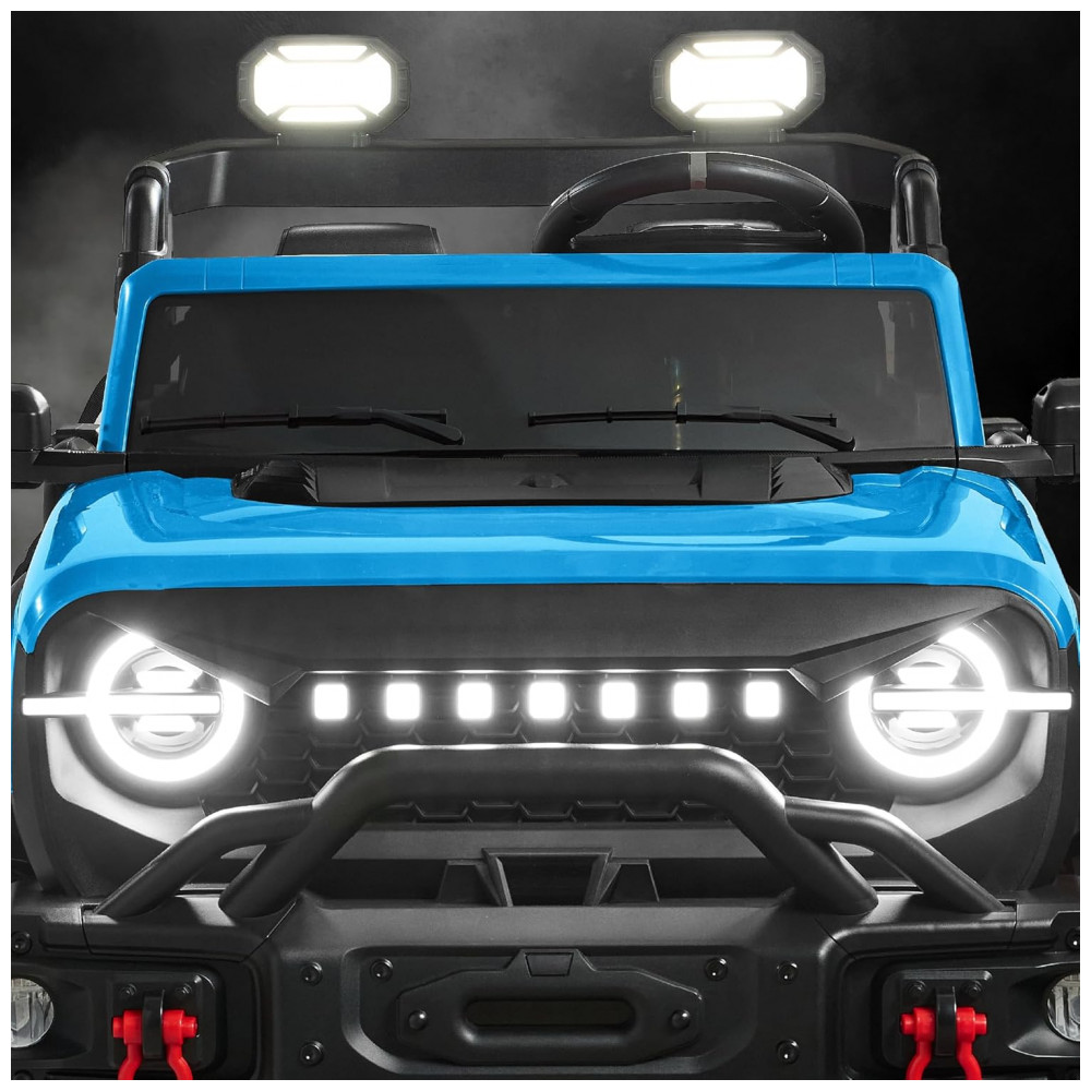 Carro Elétrico Infantil Best Choice Products 24V Azul, Caminhão 2 Lugares, com Controle Remoto, Bluetooth, Luzes LED e Capacidade para 60 kg - Imagem 9