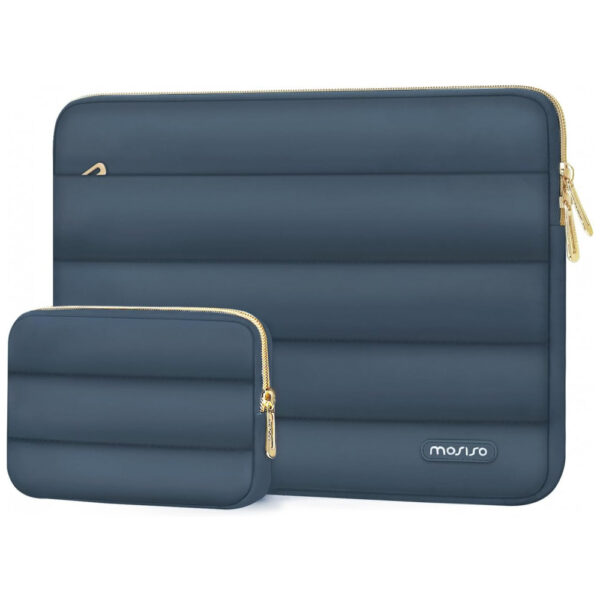MOSISO Estojo Puffy para Laptop 13-13,3" Compatível com MacBook Air/Pro 13-14, HP, Dell, ASUS, Lenovo, Bolsa Horizontal com Estojo Pequeno, Azul Haze