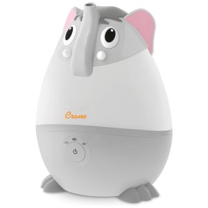 Umidificador Ultrassônico 18L com Tema de Elefante Tanque Removível e Desligamento Automático para Ambientes até 46m2 110V CRANE Cinza