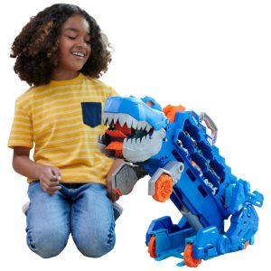 Transportador T Rex para até 20 Carros com Pista de Corrida Luzes e Sons Escala 1:64 Hot Wheels