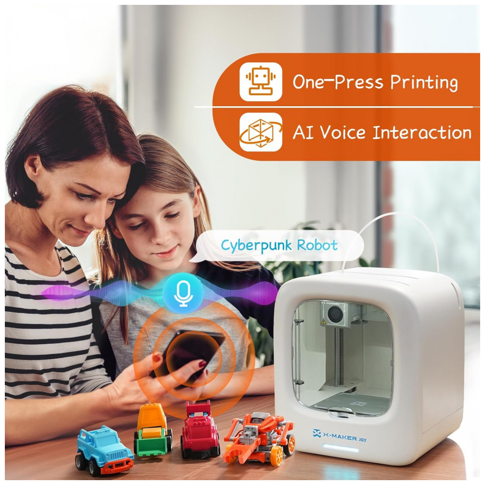 Impressora 3D para Crianças e Iniciantes, Conjunto de 8 Filamentos PLA, Biblioteca de Brinquedos Modificáveis, Controle por Aplicativo WiFi, AOSEED - Imagem 2