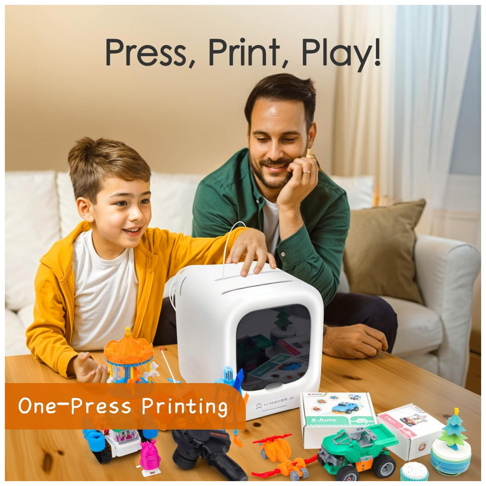 Impressora 3D para Crianças e Iniciantes, Conjunto de 8 Filamentos PLA, Biblioteca de Brinquedos Modificáveis, Controle por Aplicativo WiFi, AOSEED - Imagem 9