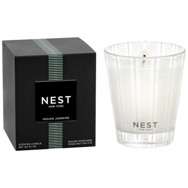 Vela Clássica Perfumada NEST New York, Jasmim Indiano 230g Até 60 Horas de Queima Vaso de Vidro Reutilizável