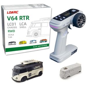 Mini Carro RC Escala 1:64 com Controle Remoto de Nível de Hobby de 24GHz e Iluminação LDARC